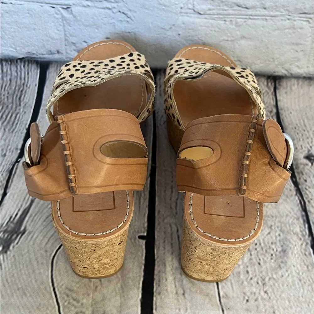 * Dolce Vita Linda platform wedge sandals in leopard calf hair